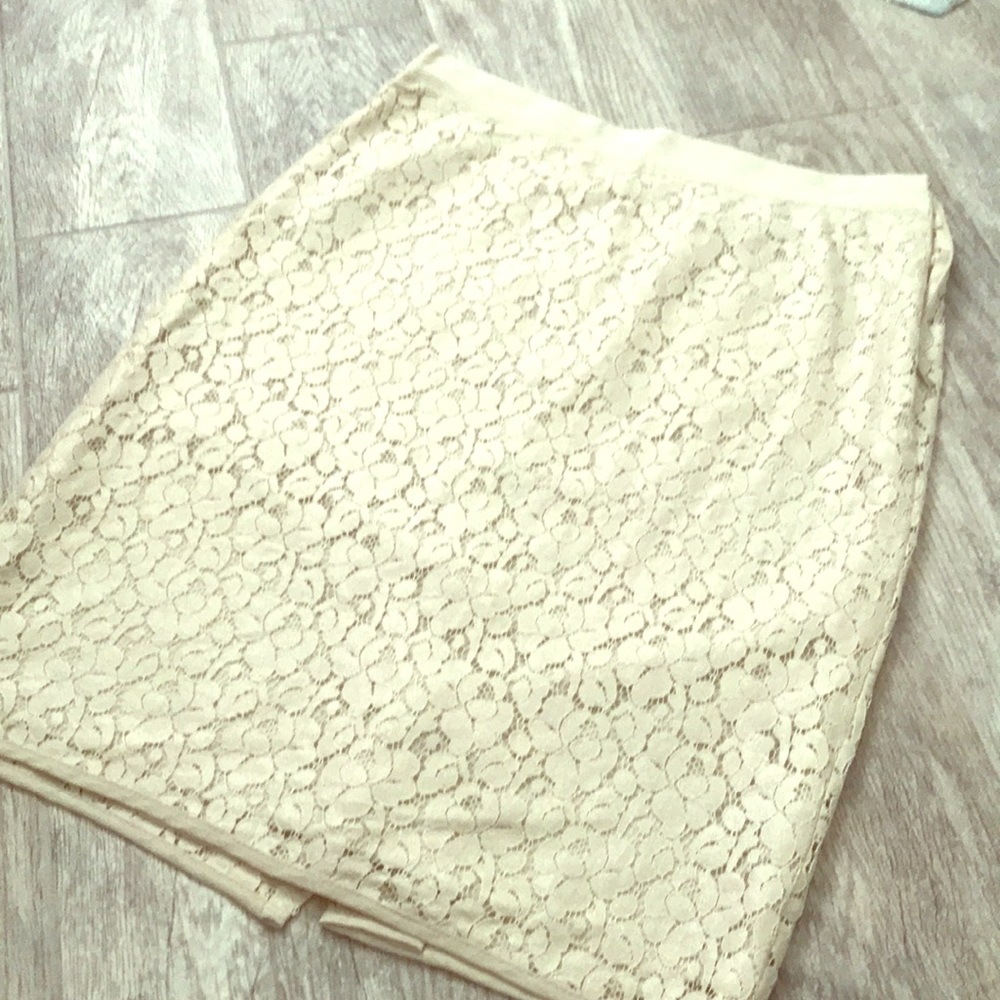 The Limited, cream-shimmer pencil skirt.